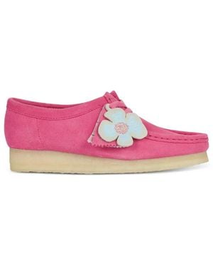 Clarks Wallabee Suede Loafers - Pink