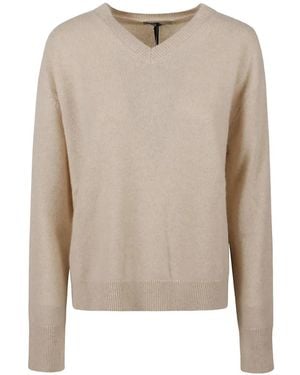 Max Mara Pullover Mit V-Ausschnitt - Natur