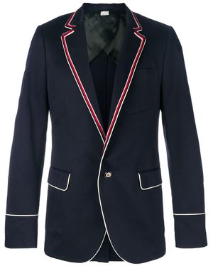 Gucci Contrast Piping Blazer - Blue