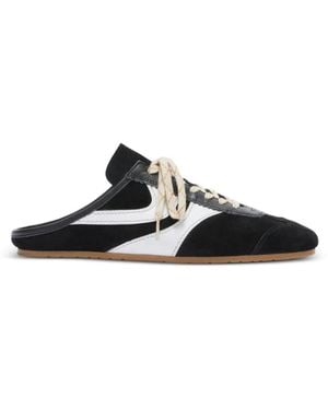 Dries Van Noten Suede Trainer Mules - Black