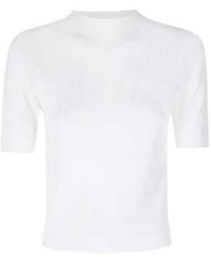 SOLOTRE Maglia Slim Short-Sleeve Sweater - White