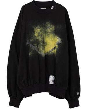 Maison Mihara Yasuhiro Smiley Face-Print Sweatshirt - Black