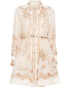 Zimmermann Floral-print Belted Mini Dress - ナチュラル