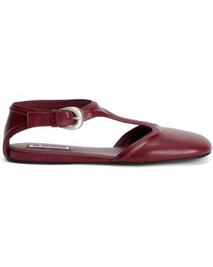 Jil Sander Mary Jane Ballerina Shoes - Red