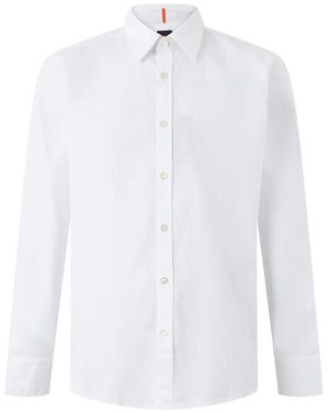 BOSS Seersucker Long-Sleeve Shirt - White