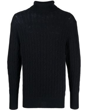 N.Peal Cashmere ケーブルニット タートルネックセーター - ブルー