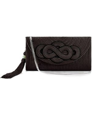 Shanghai Tang Braided Knot Clutch Bag - Black