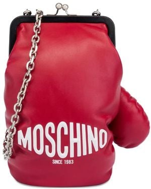 Moschino Boxhandschuh-Schultertasche mit Kettenriemen - Rot