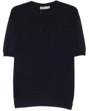 Canali Chevron-Knit Short-Sleeve T-Shirt - Black