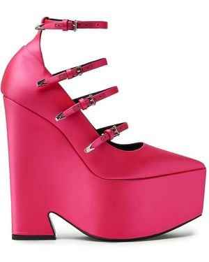 Versace Plateau-Pumps Mit Schnalle - Pink