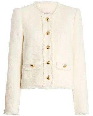 Cinq À Sept Christie Fringed Button Jacket - White