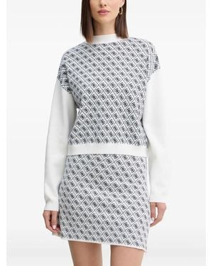 Guess Patterned Long-Sleeve Jumper - Grey