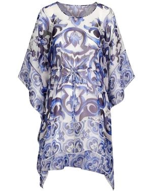 Dolce & Gabbana Majolica-Print Silk Caftan - Blue