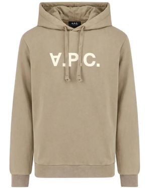 A.P.C. Logo-Print Hoodie - Natural