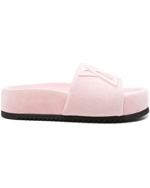 Vic Matié Logo-Debossed Slides - Pink