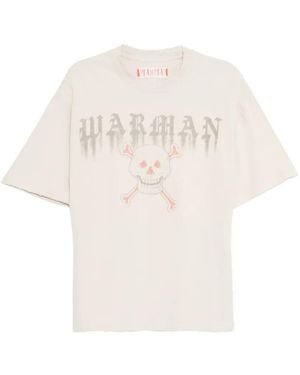 WARMAN Skull-Print T-Shirt - White