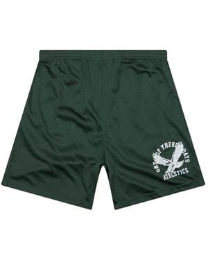 One Of These Days Eagle-Logo Mesh Shorts - Green