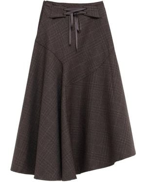 Our Legacy Waltz Check-Pattern Midi Skirt - Brown