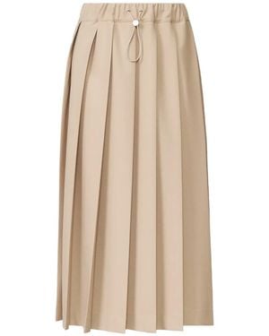 Fabiana Filippi Pleated drawstring midi skirt - Natur