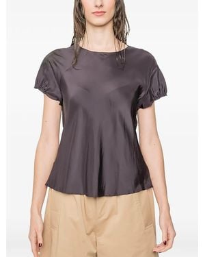 Susanne Bommer Camiseta De Manga Fruncida - Gris
