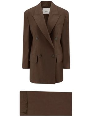 Hevò Rocchetta Double-Breasted Suit - Brown