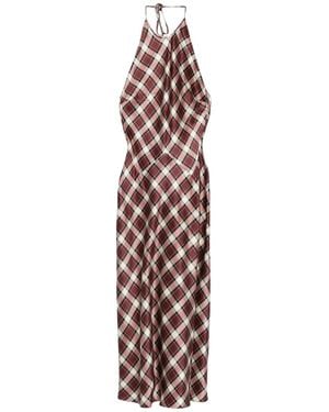 Doen Kariertes Maxime Maxikleid - Lila