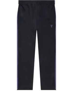 South2 West8 Embroidered-Stripe Track Trousers - Blue