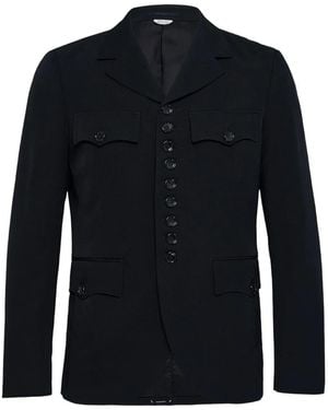 Comme des Garçons Button-Up Wool Jacket - Blue