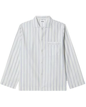 Tekla Gestreiftes Pyjama-Oberteil - Weiß