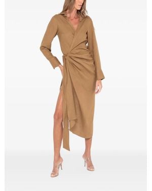 JBQ Fernanda Wrap Asymmetric Maxi Dress - Natural