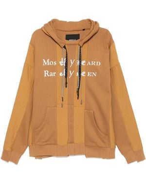 Mostly Heard Rarely Seen Spliced Luxury Mock Hoodie - Brown