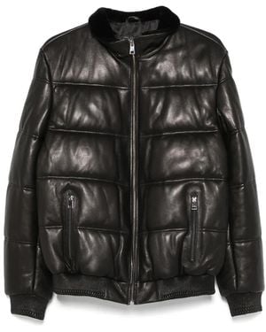 SERGIO MORETTI FIRENZE Quilted Leather Jacket - Black