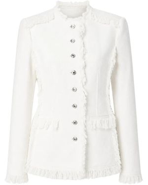 MSGM Frayed-Edge Denim Jacket - White