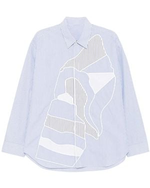 CROQUIS Stripe Long-Sleeved Shirt - White