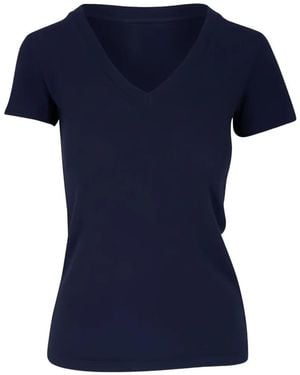 L'Agence Becca V-Neck T-Shirt - Blue