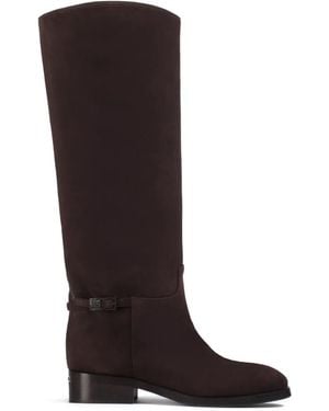 Le Silla スエードバックル ブーツ - ブラック