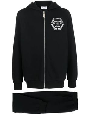 Philipp Plein Skull-Print Stretch-Cotton Tracksuit - Black