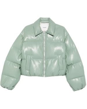 Nanushka Adjustable Cropped Puffer Jacket - Green