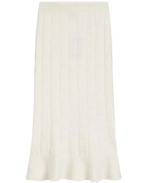 BOSS Knitted Skirt With Check Texture - White