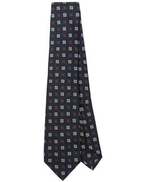 Barba Napoli フローラル ネクタイ - ブルー
