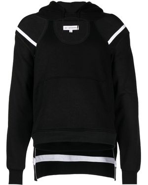 Per Götesson Cold-Shoulder Drawstring Hoodie - Black