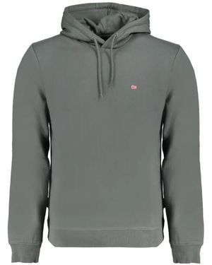 Napapijri Logo-Patch Cotton Hoodie - Grey