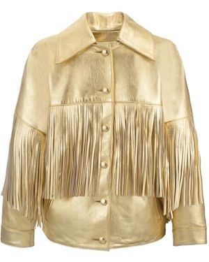 Dan Cassab Chaqueta Taylor De Piel Con Flecos - Neutro