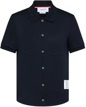 Thom Browne Camicia A Maniche Corte - Blu