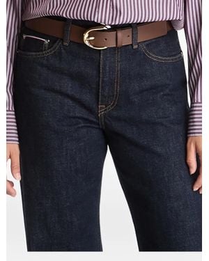 GANT Vertical-Stripe Logo-Embroidered Shirt - Blue
