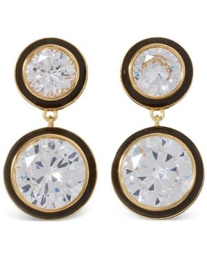 Roxanne Assoulin Cubic Double-Drop Earrings - Black