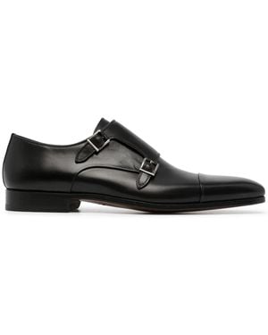 Magnanni Double-Buckle Monk Shoes - Black