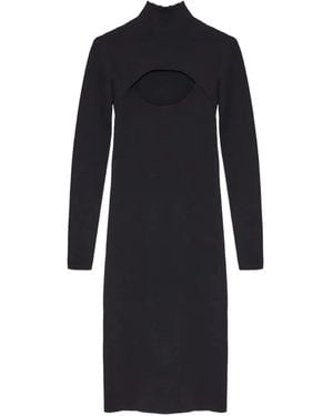 Yves Salomon Kleid mit Stehkragen - Blau