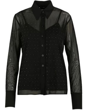 Liu Jo Tulle Shirt With Gemstones - Black