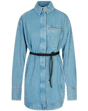 Sportmax Belted Denim Shirt - Blue